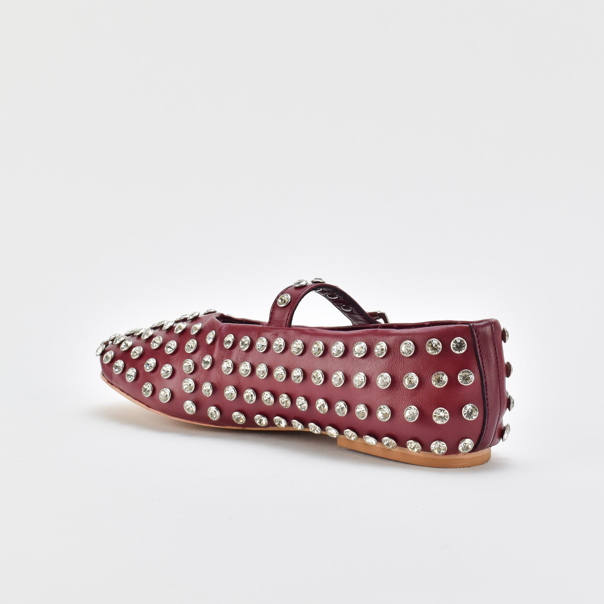 Shimmer Burgundy-Latte Leather Ballerina