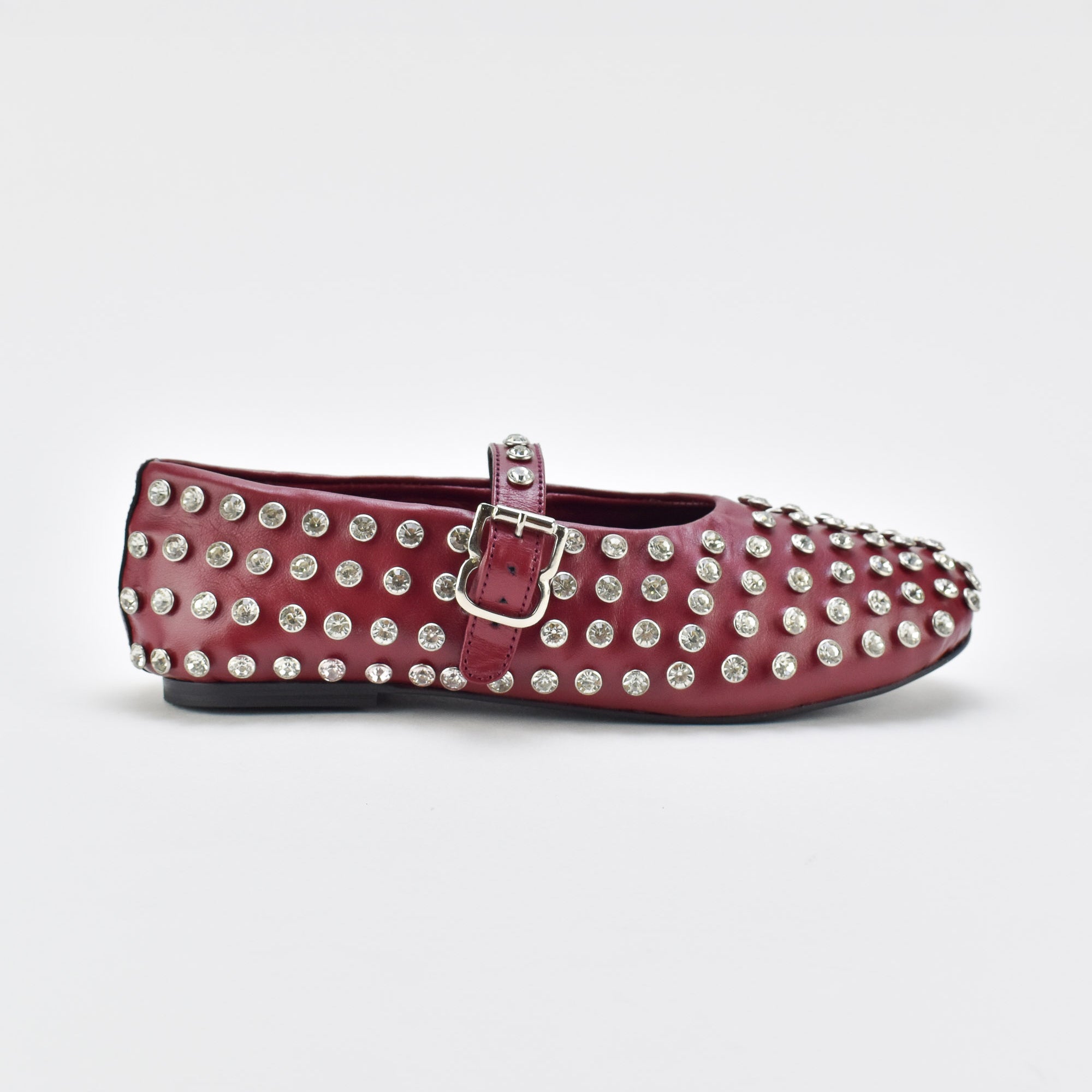 Shimmer Burgundy Leather Ballerina