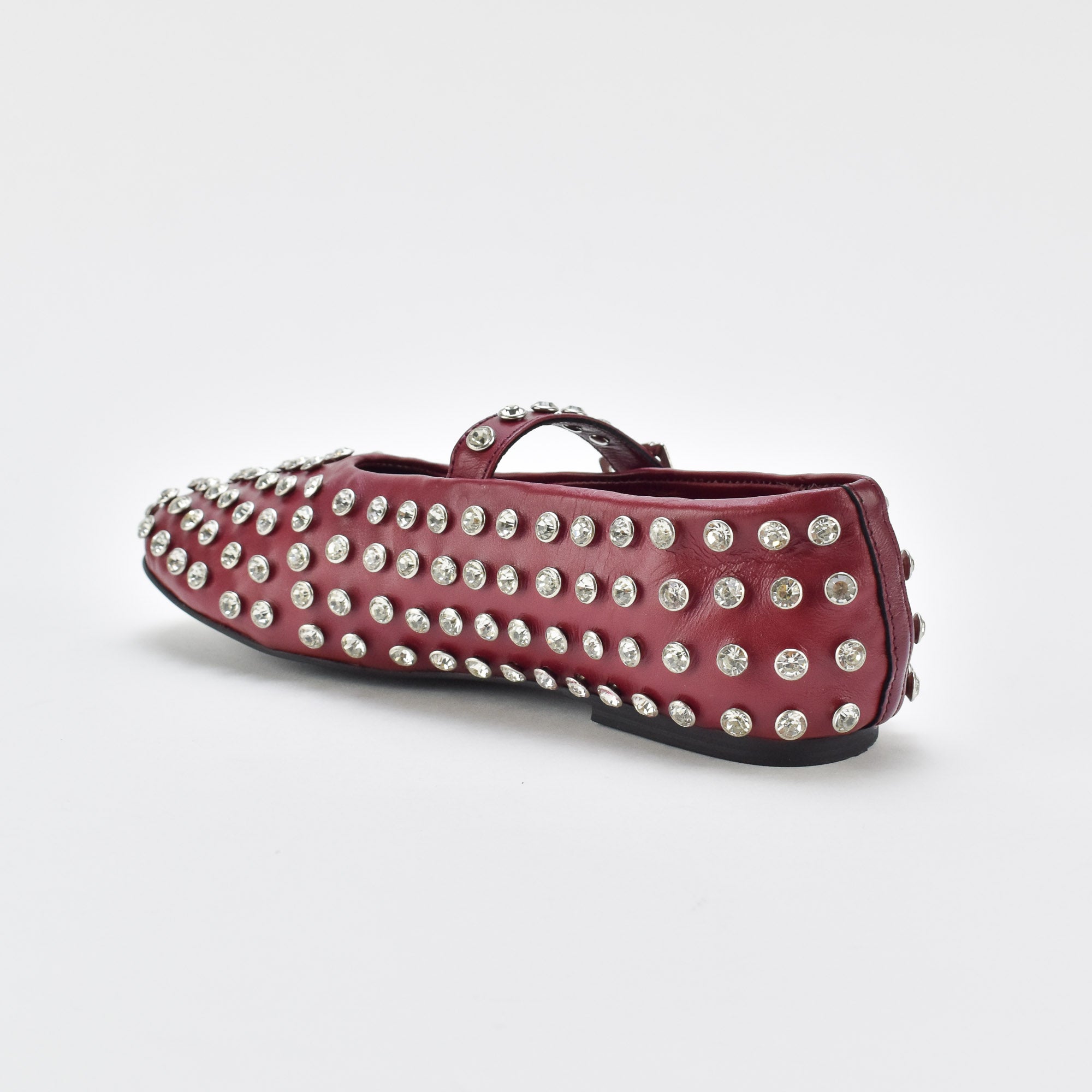 Shimmer Burgundy Leather Ballerina