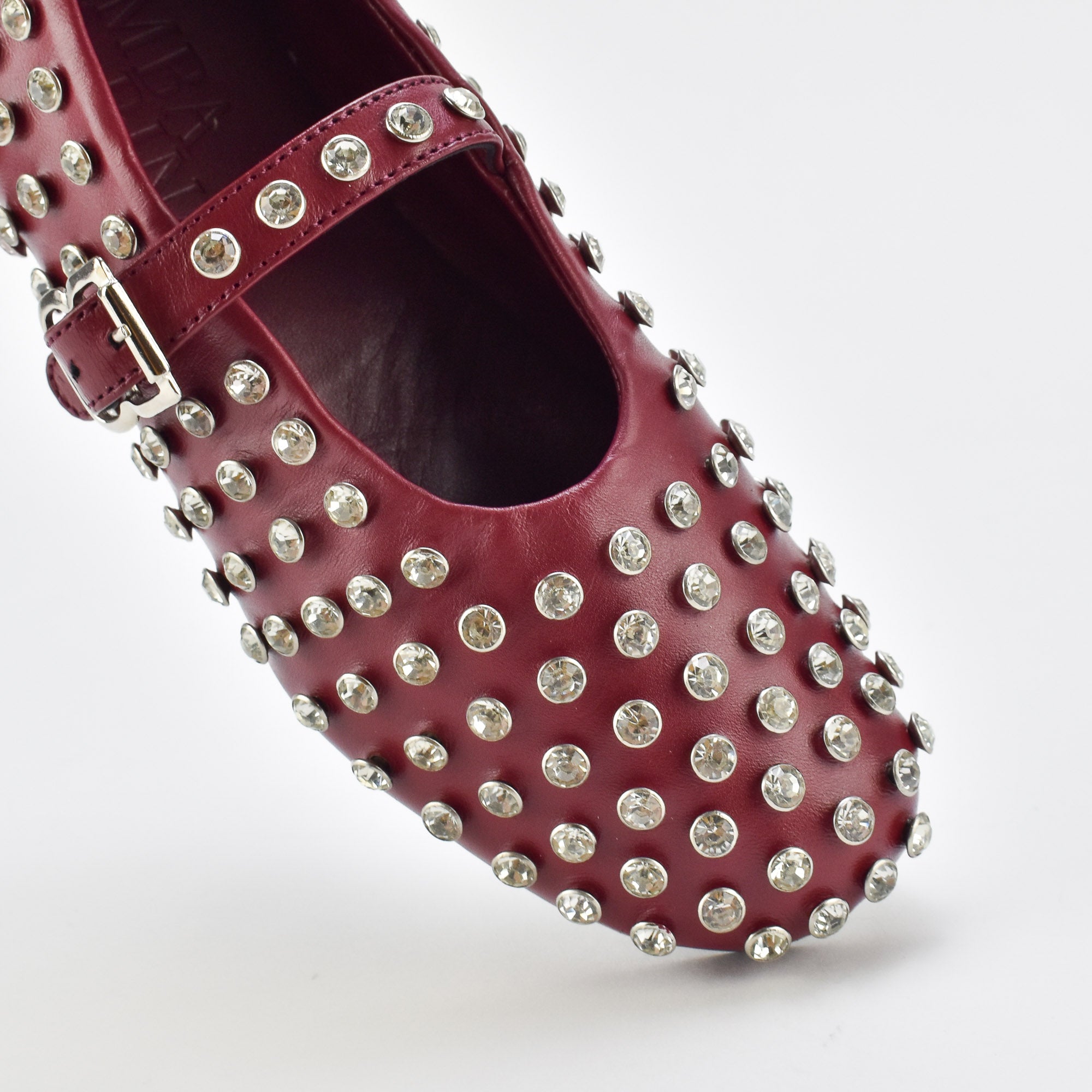 Shimmer Burgundy Leather Ballerina