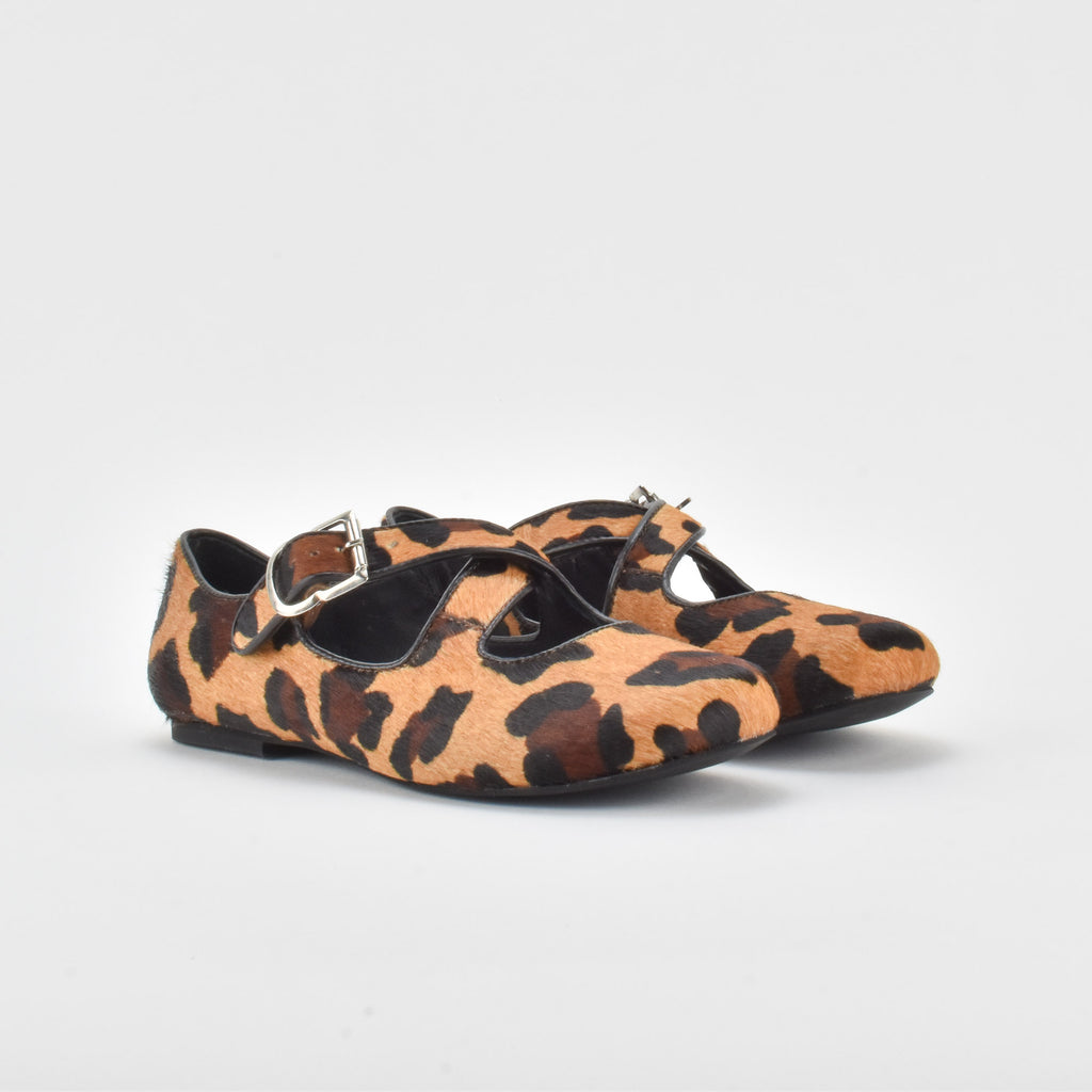 Soft Cheetah Leather Ballerina