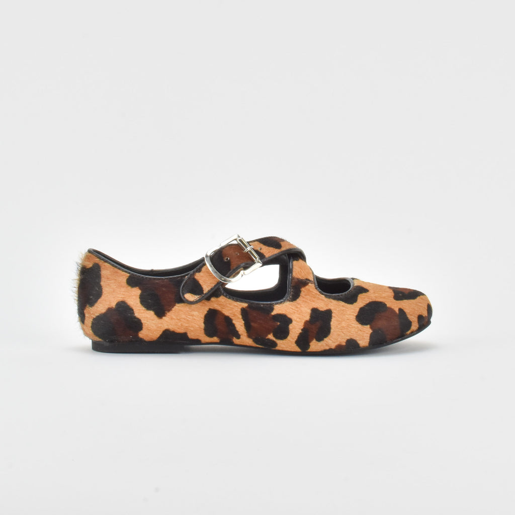 Soft Cheetah Leather Ballerina