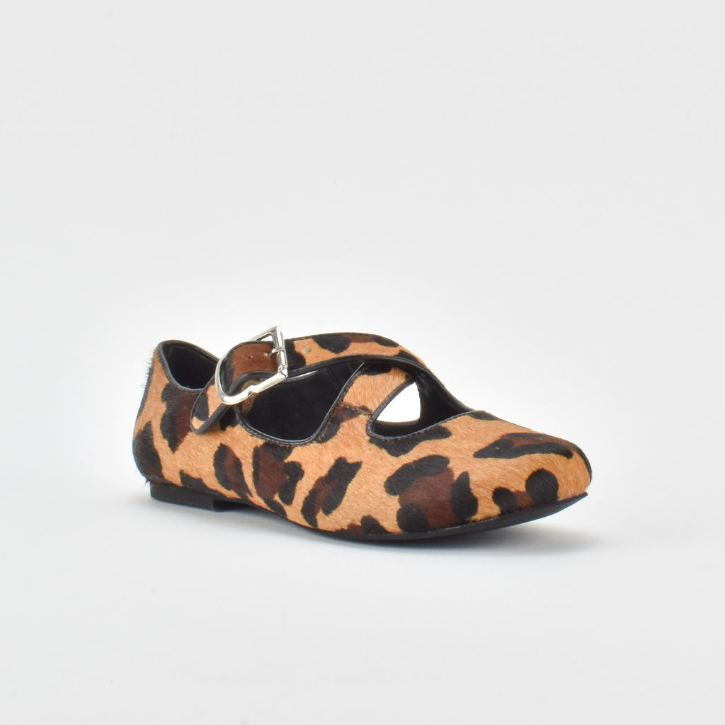 Soft Cheetah Leather Ballerina