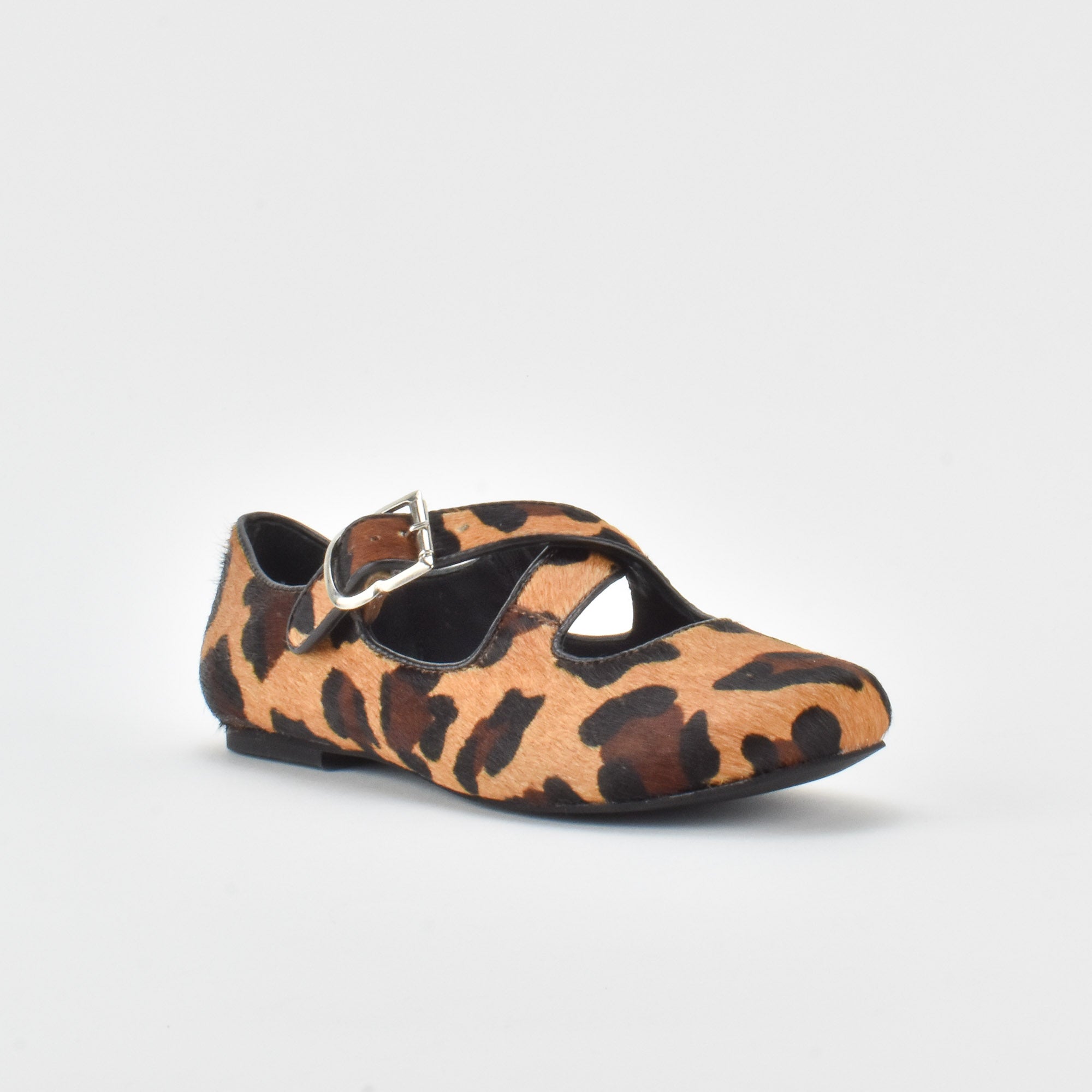 Soft Cheetah Leather Ballerina