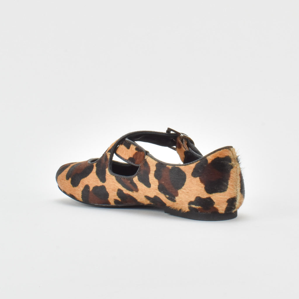 Soft Cheetah Leather Ballerina