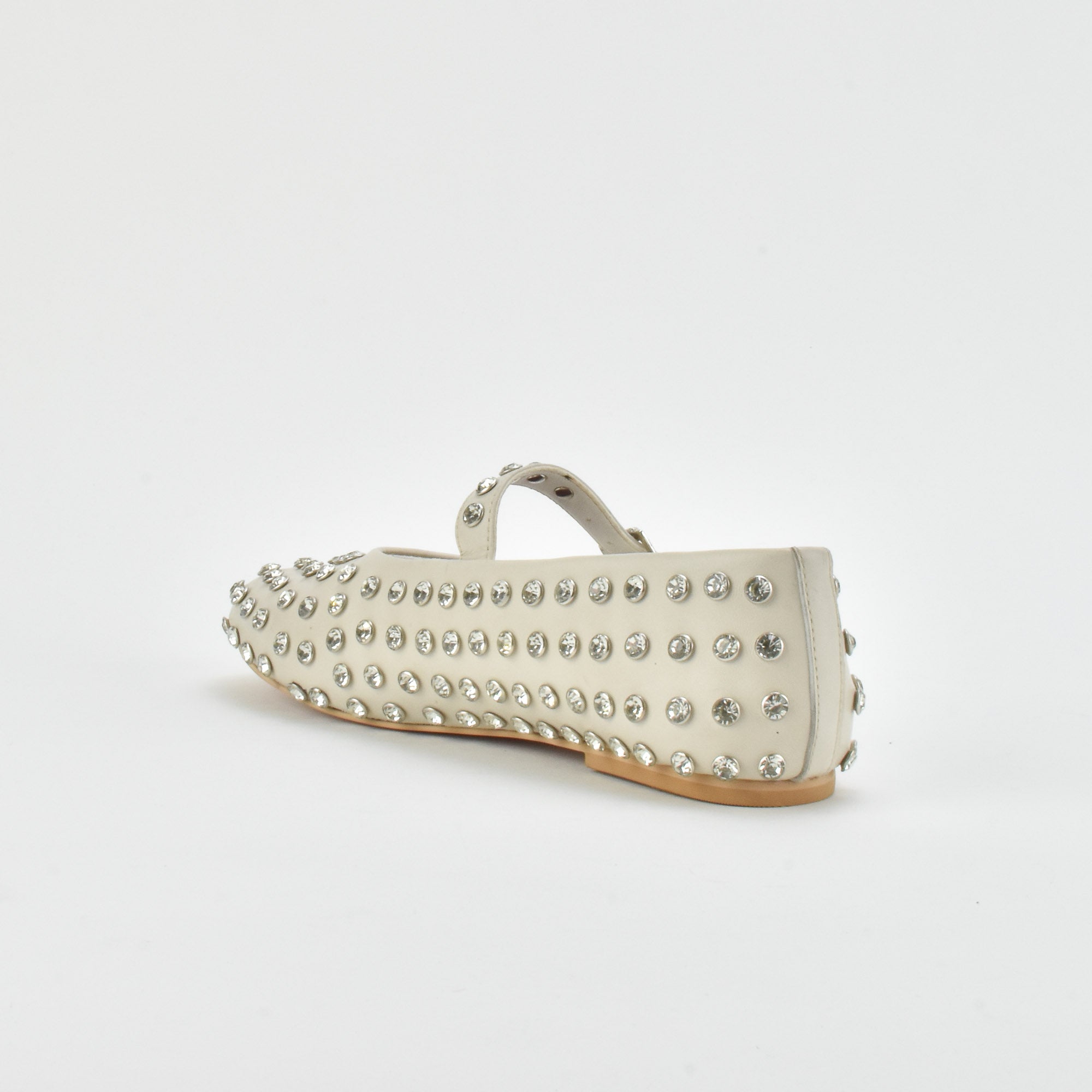 Shimmer Cream Leather Ballerina