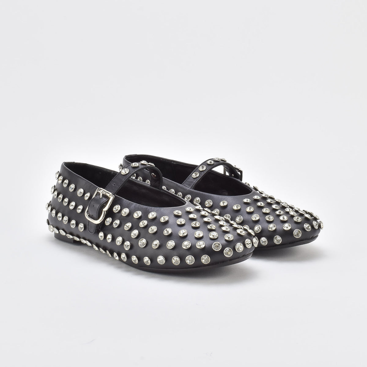 Shimmer Dark Leather Ballerina