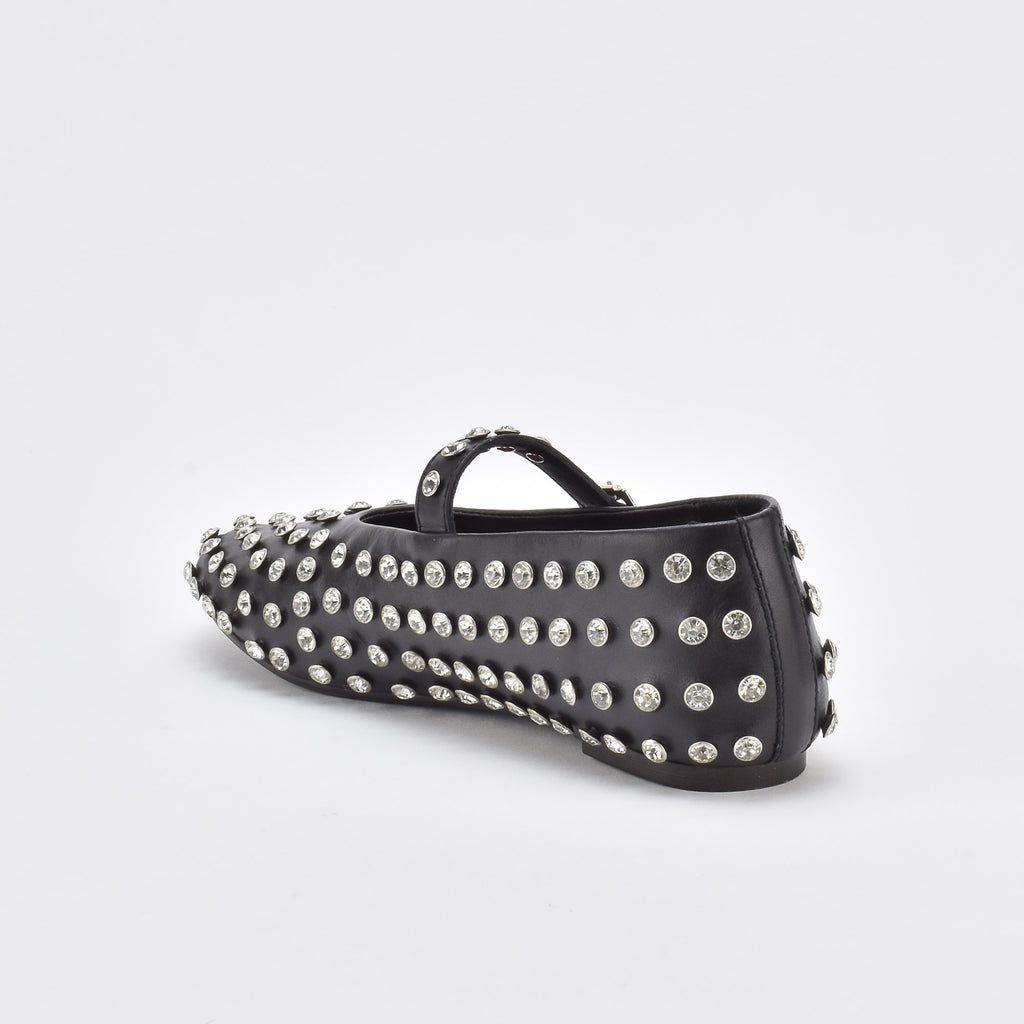 Shimmer Dark Leather Ballerina